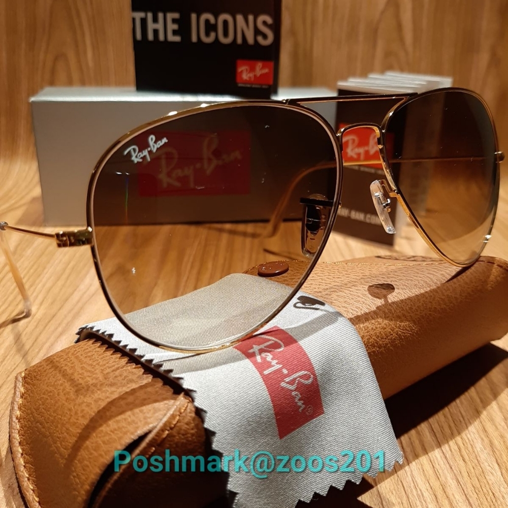 💛RayBan Gradient Brown Aviator New RB3025 Original Italy Unisex